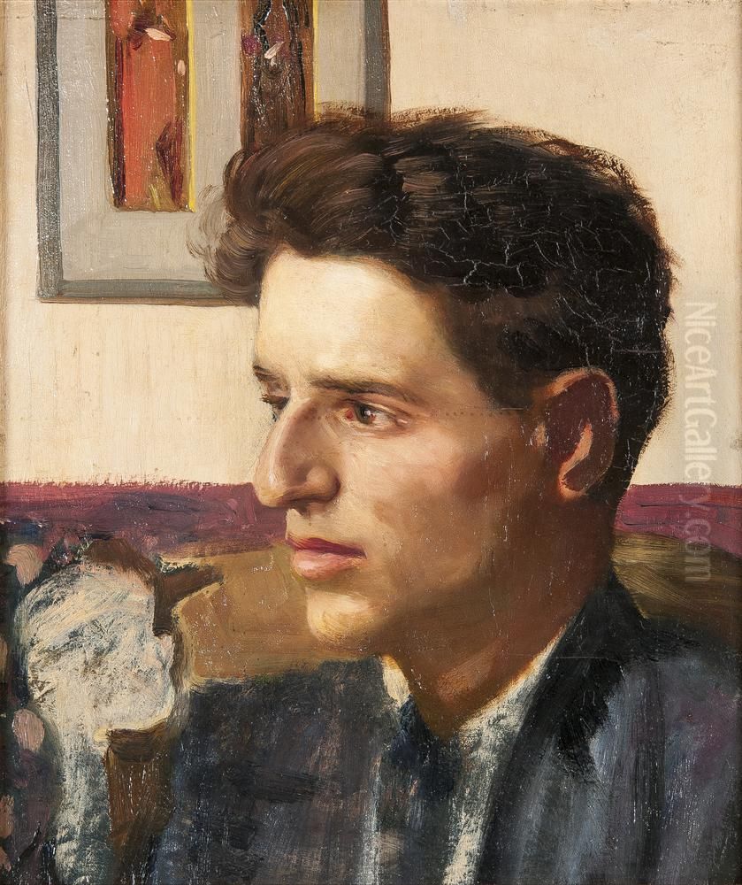 Portret van Sal Boekman Oil Painting by Albert Hahn