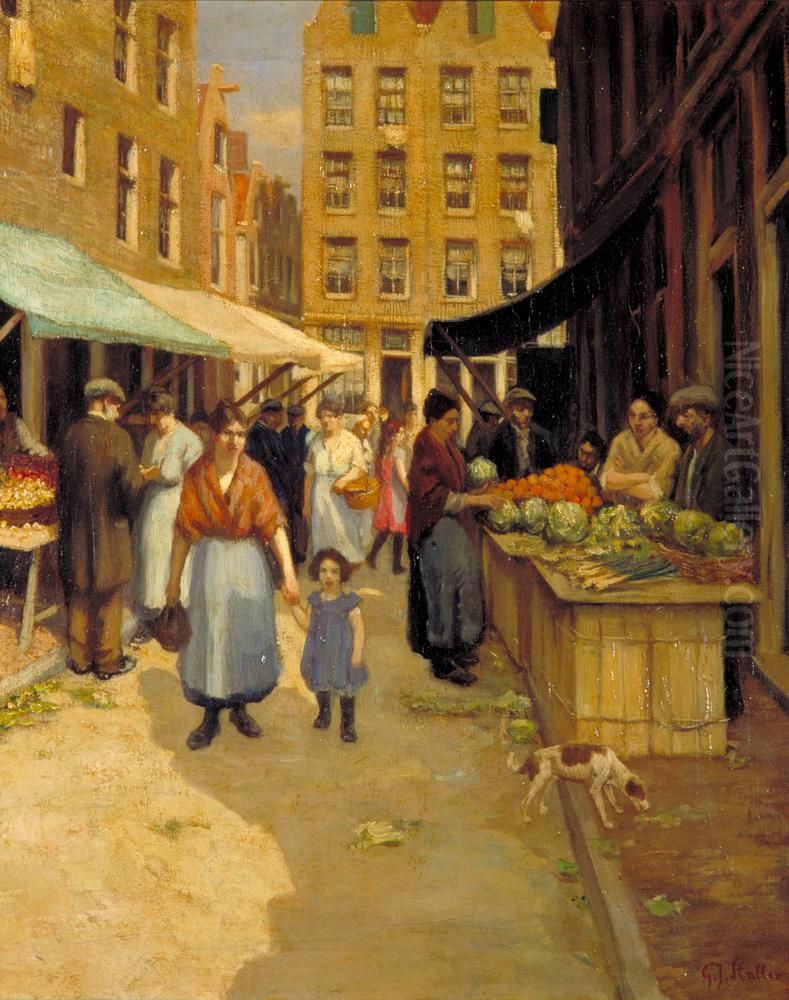 Uilenburgersteeg Oil Painting by Gerard Johan Staller