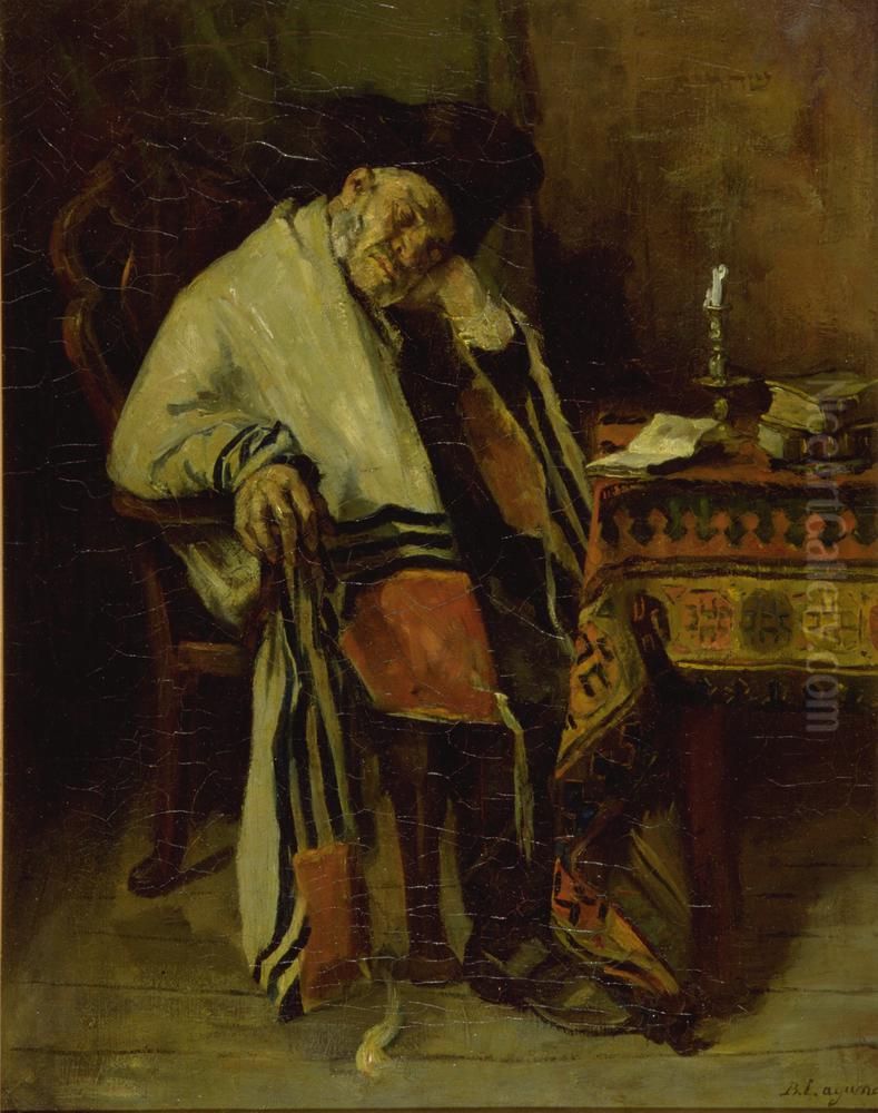 Man met gebedskleed Oil Painting by Baruch Laguna