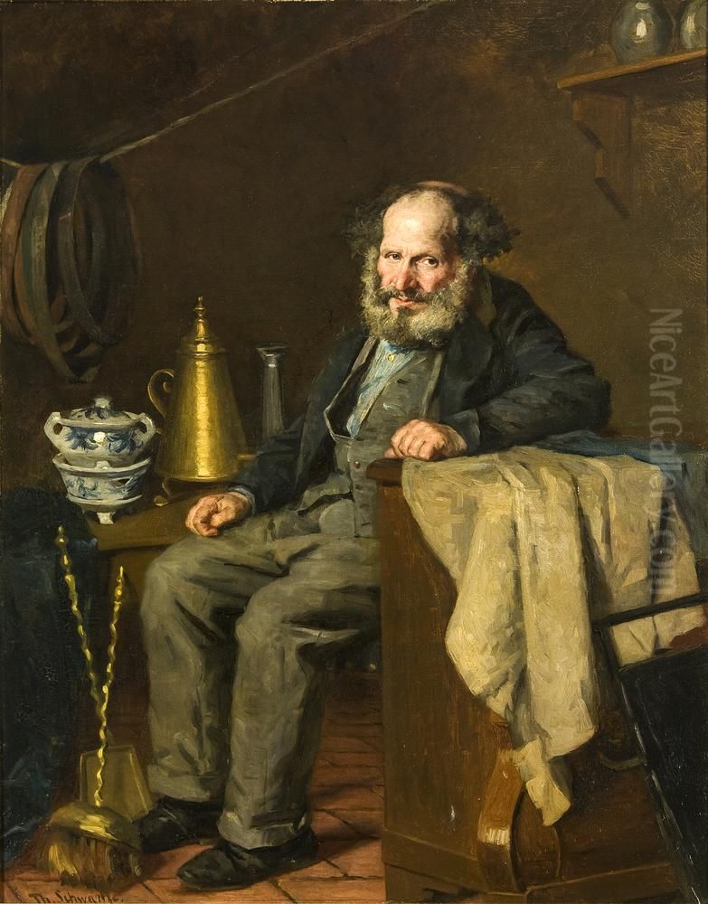 Joodse antiekhandelaar Oil Painting by Therese Schwartze