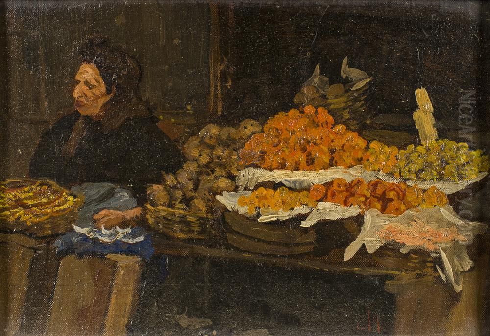 Fruitstalletje Oil Painting by Louis Hartz
