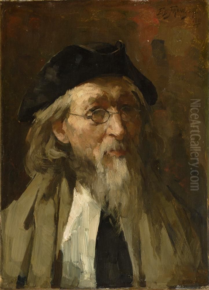 portret oude man Oil Painting by Eduard Frankfort