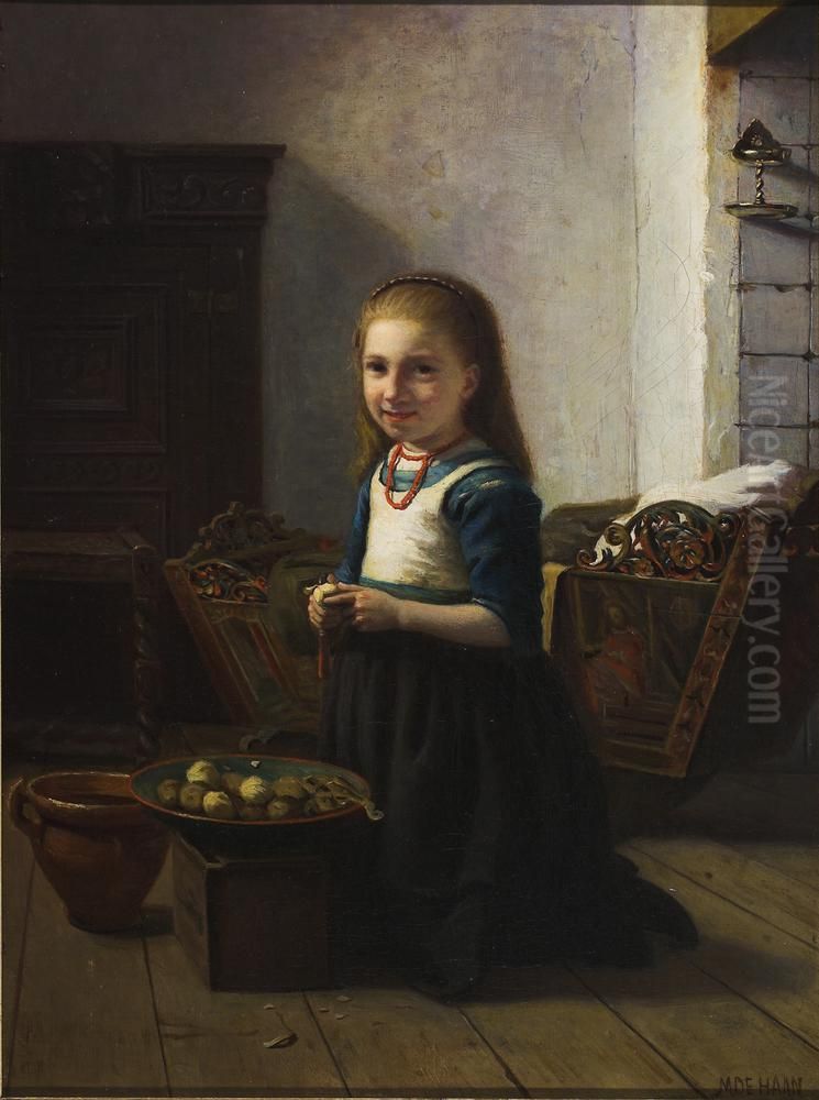 De kleine Huishoudster Oil Painting by Meijer de Haan