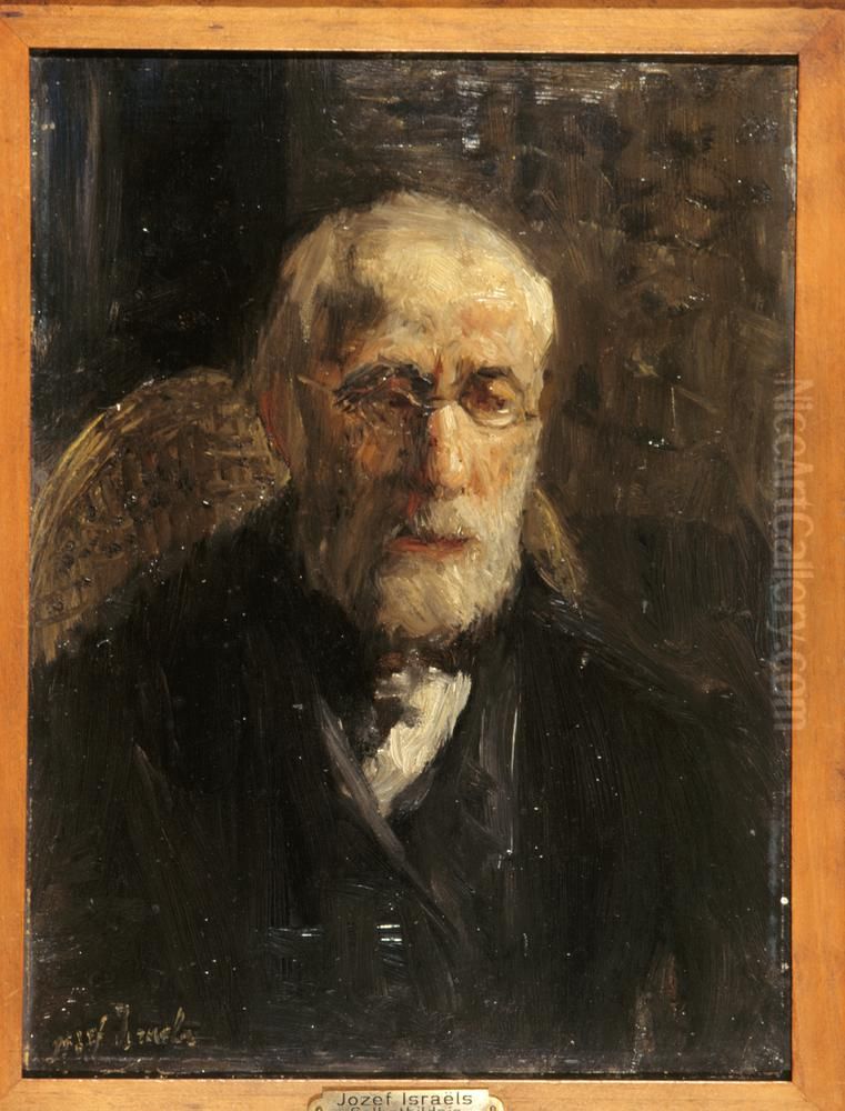 Portrait of Jozef Israels (1824-1911) Oil Painting by Jozef Israels