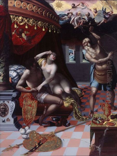 Uberraschung der Venus bei Mars durch Vulkan. Oil Painting by Hans Conrad Gyger