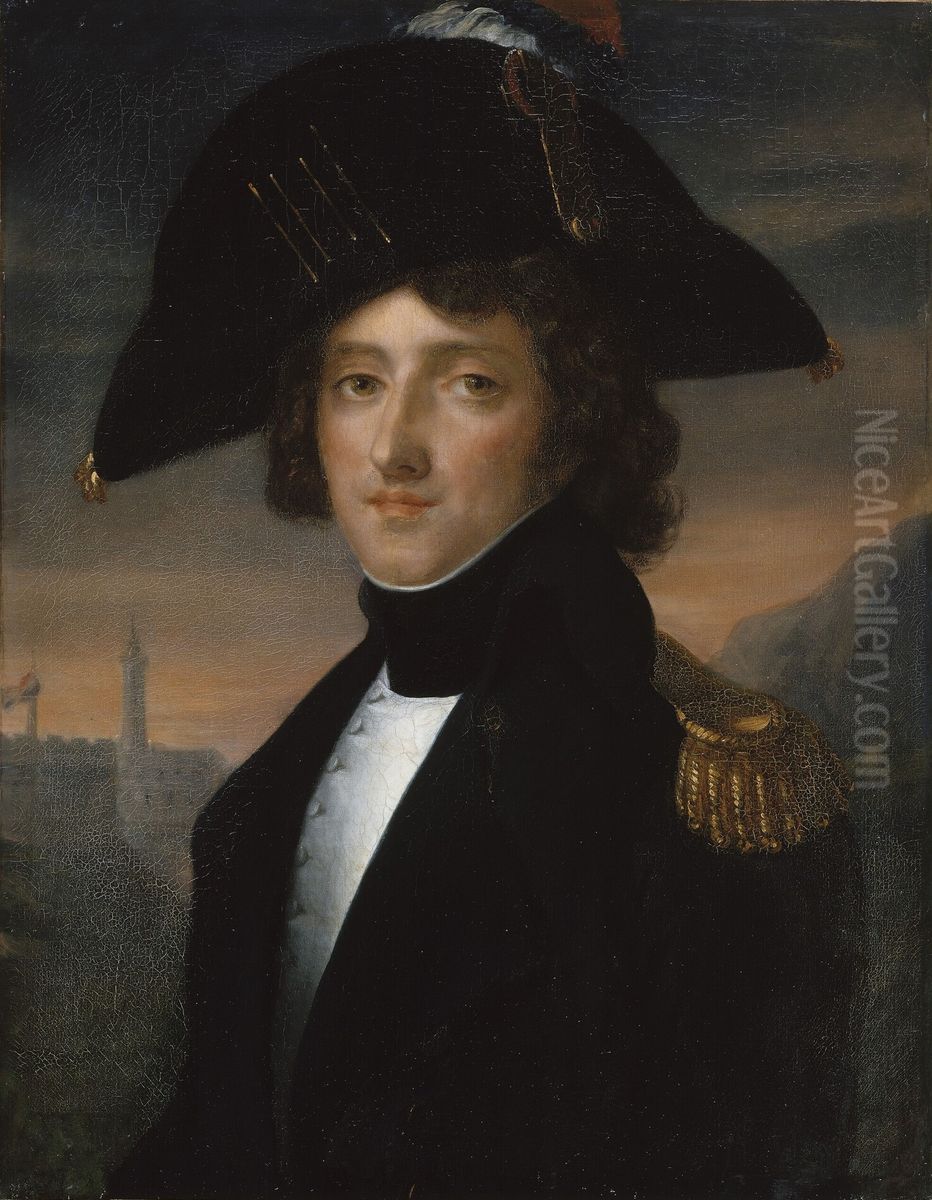 Louis Gabriel Suchet, duc d'Albufera, chef de bataillon a la huitieme demi-brigade en 1795 Oil Painting by Joseph Albrier