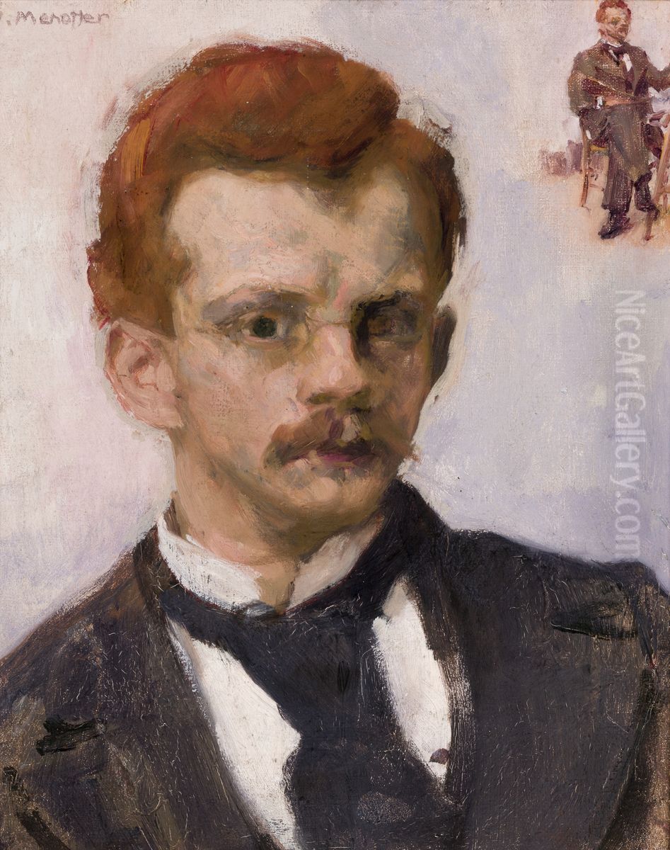 Self-Portrait Oil Painting by Jozef Mehoffer