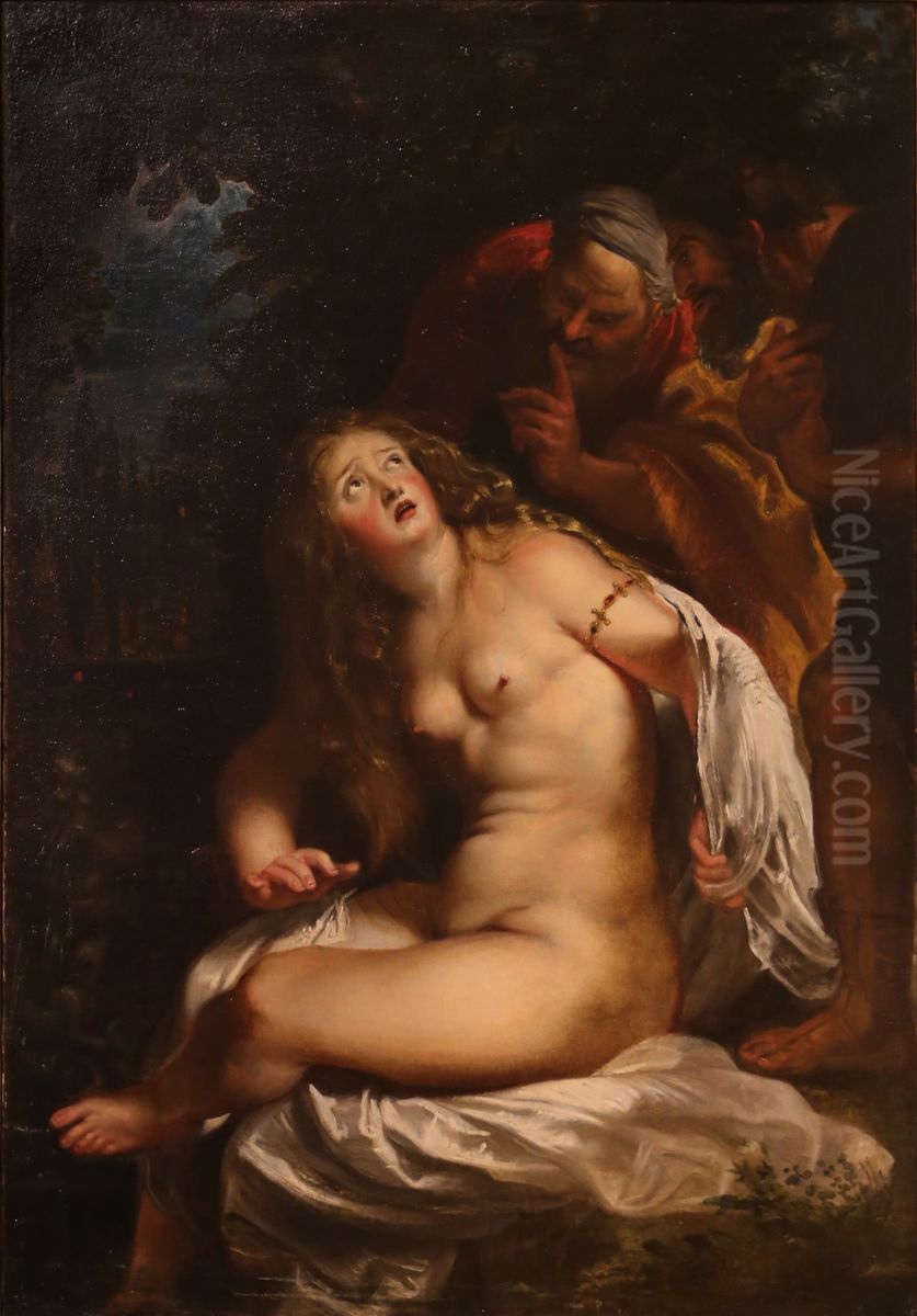 Susanna en de oudsten Oil Painting by (studio of) Rubens, Peter Paul
