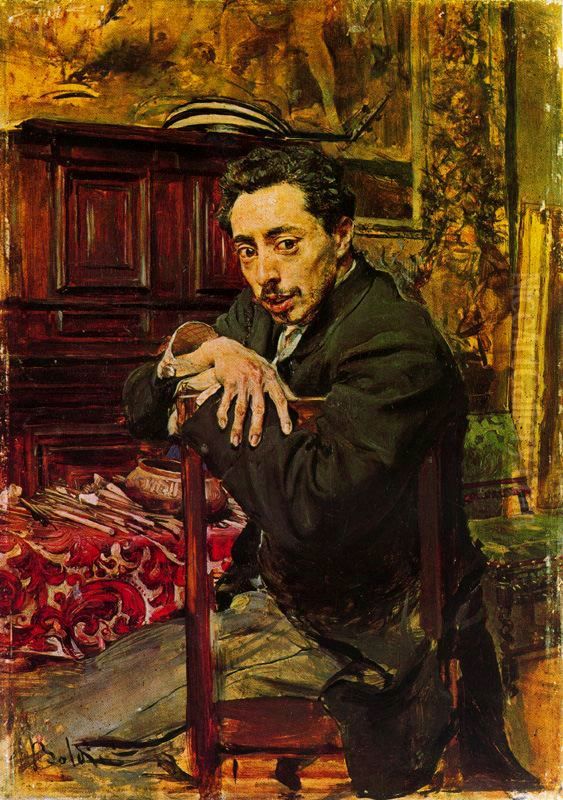 Portrait of the painter Joaquin Araujo y Ruano Oil Painting by Giovanni Boldini