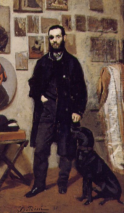 Portrait of Giuseppe Abbati Oil Painting by Giovanni Boldini