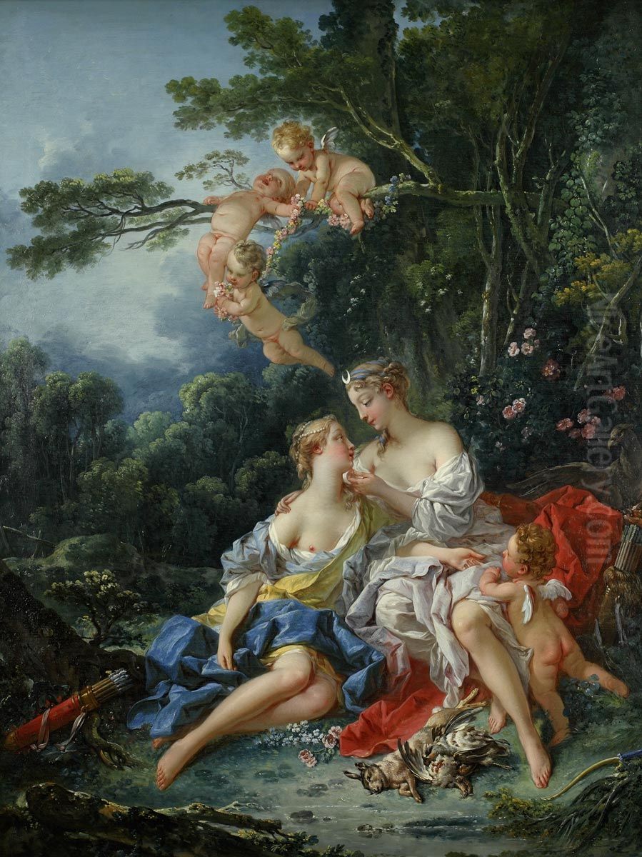 Jupiter and Callisto Oil Painting by Francois Boucher