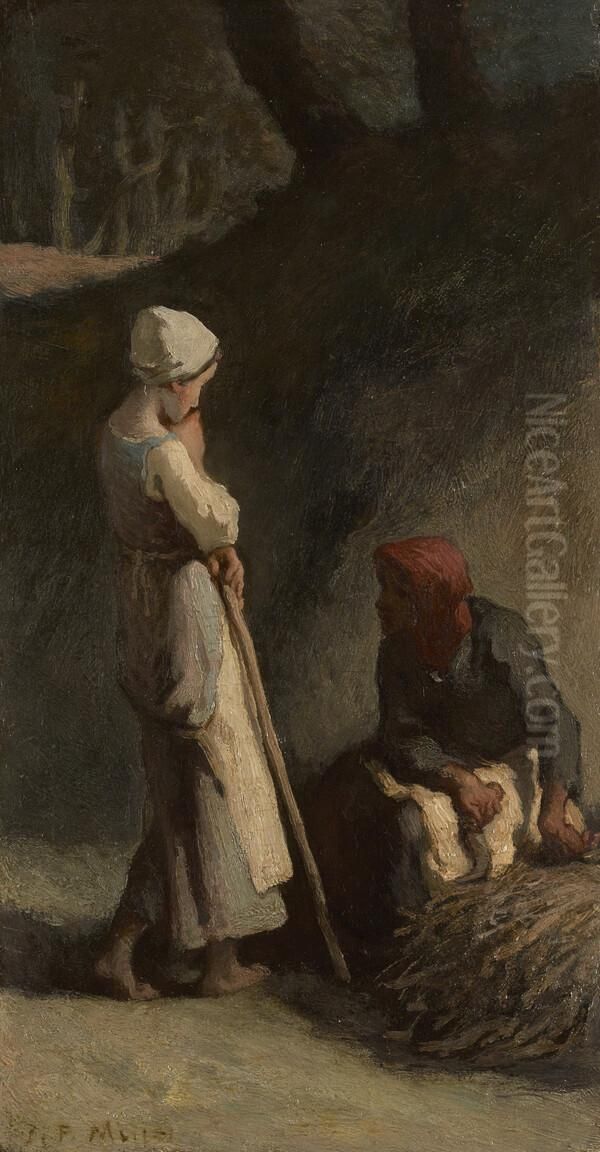 The Faggot Gatherers Oil Painting by Jean-Francois Millet