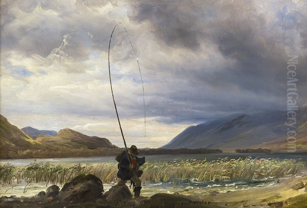 Fisherman at Derwentwater Oil Painting by Thomas Fearnley