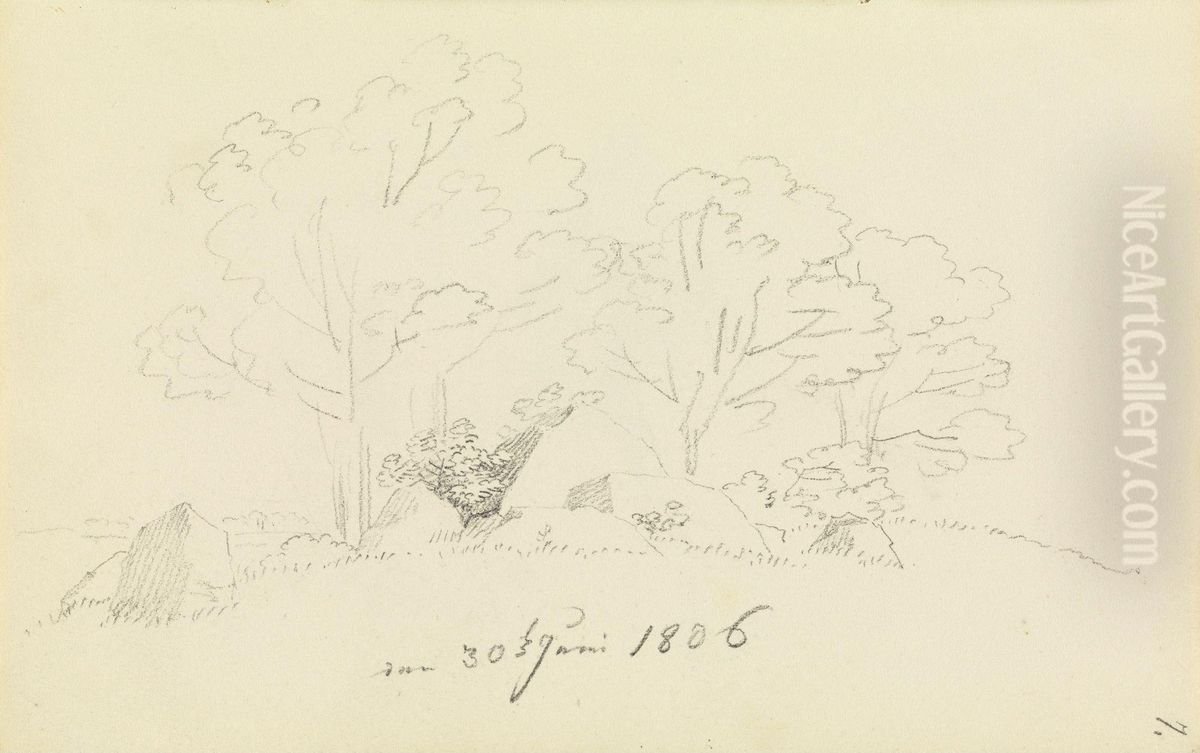 Hunengrab mit Baumen Oil Painting by Caspar David Friedrich