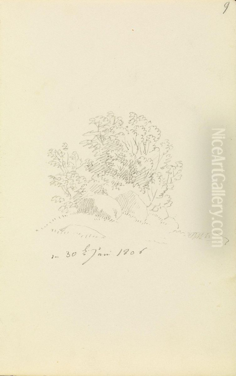 Hunengrab mit Buschwerk Oil Painting by Caspar David Friedrich