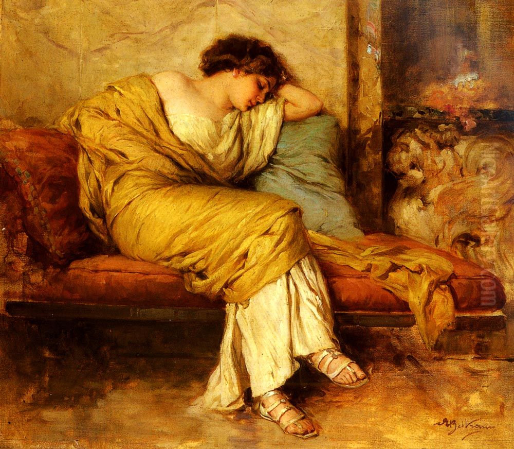 Figura dormiente Oil Painting by Achille Beltrame