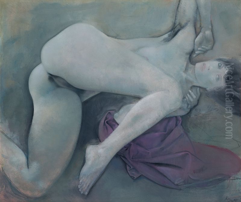 Fialova Draperie Oil Painting by Jiri Kovarik