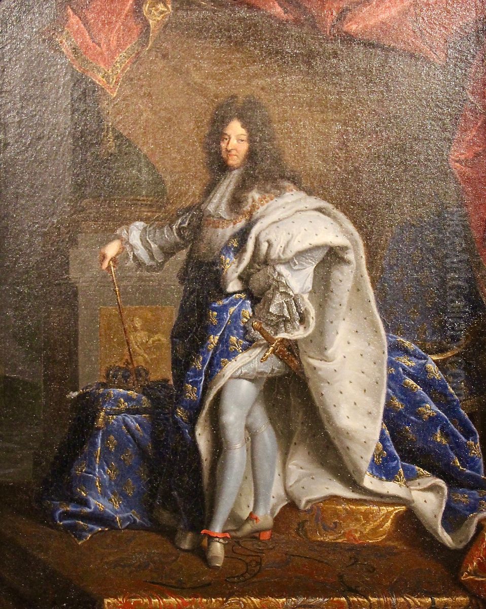 Modello for the Portrait of Louis XIV in Royal Ceremonial Robes Oil Painting by Hyacinthe Rigaud