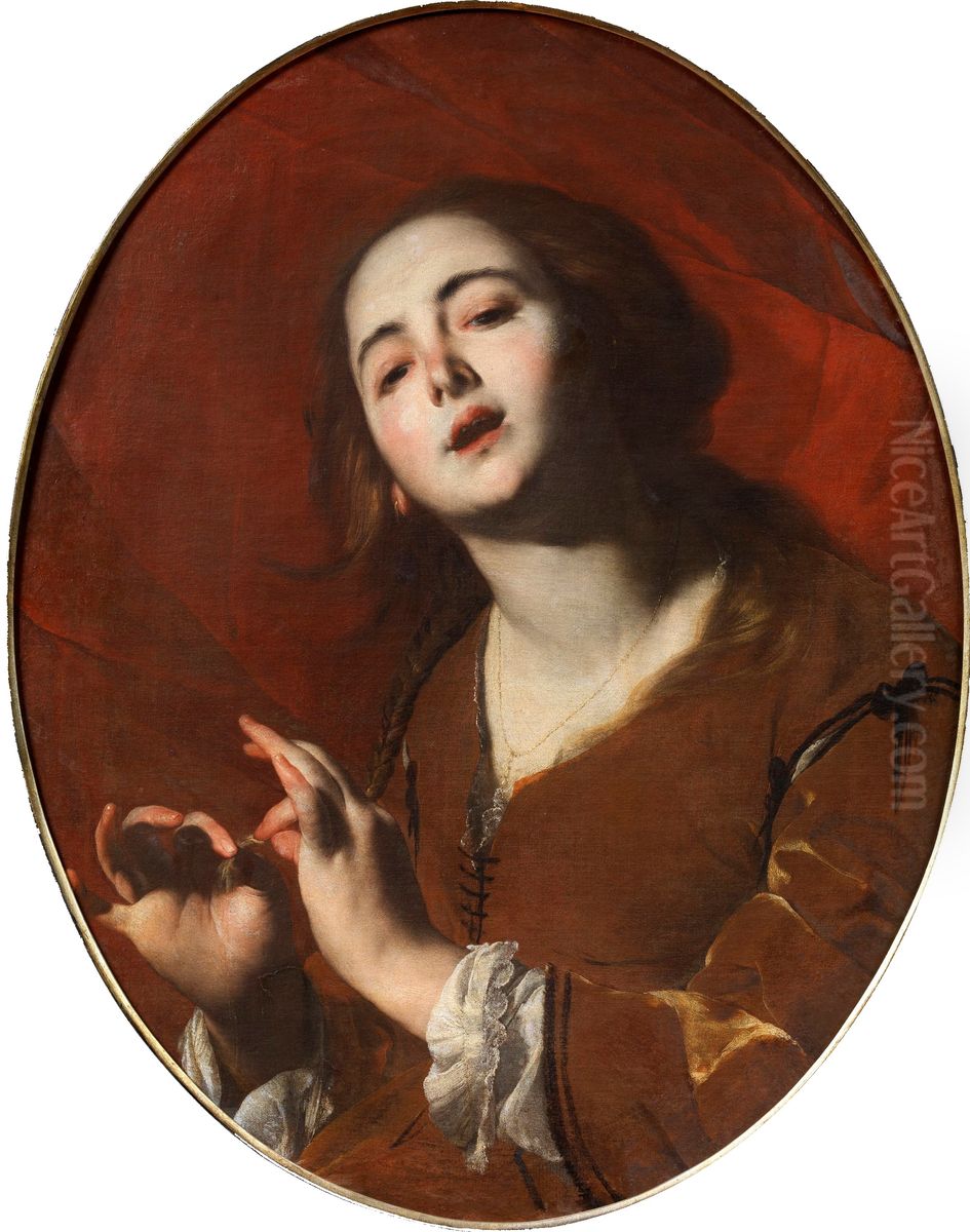 The singer Oil Painting by Bernardo Cavallino