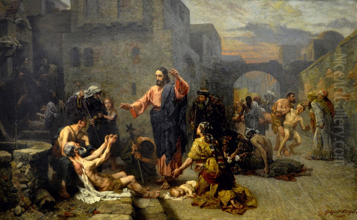 Krankenheilung Oil Painting by Gebhard Fugel