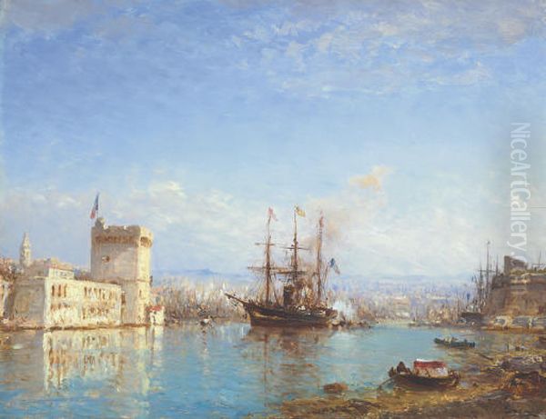 Le port de Marseille Oil Painting by Felix Ziem
