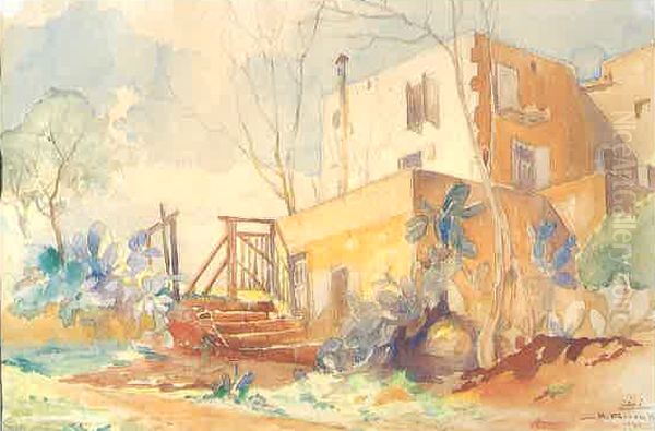 Maison A Beyrouth. Oil Painting by Moustafa Farroukh