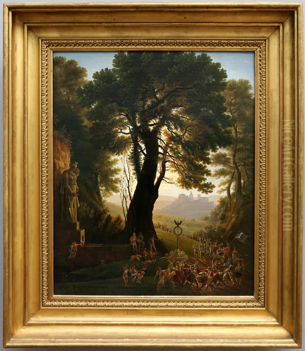 procession of the harvest festival Oil Painting by Karl Friedrich Schinkel