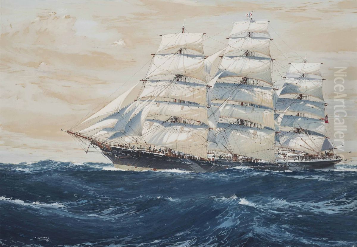 The Australian clipper ship Torrens under full sail Oil Painting by Jack Spurling