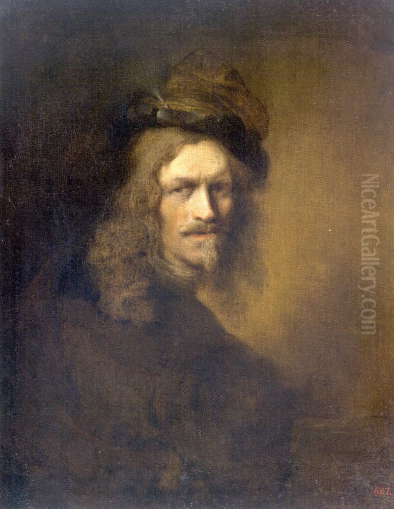 Copy of self-portrait by Christoph Paudiss Oil Painting by Christopher Paudiss