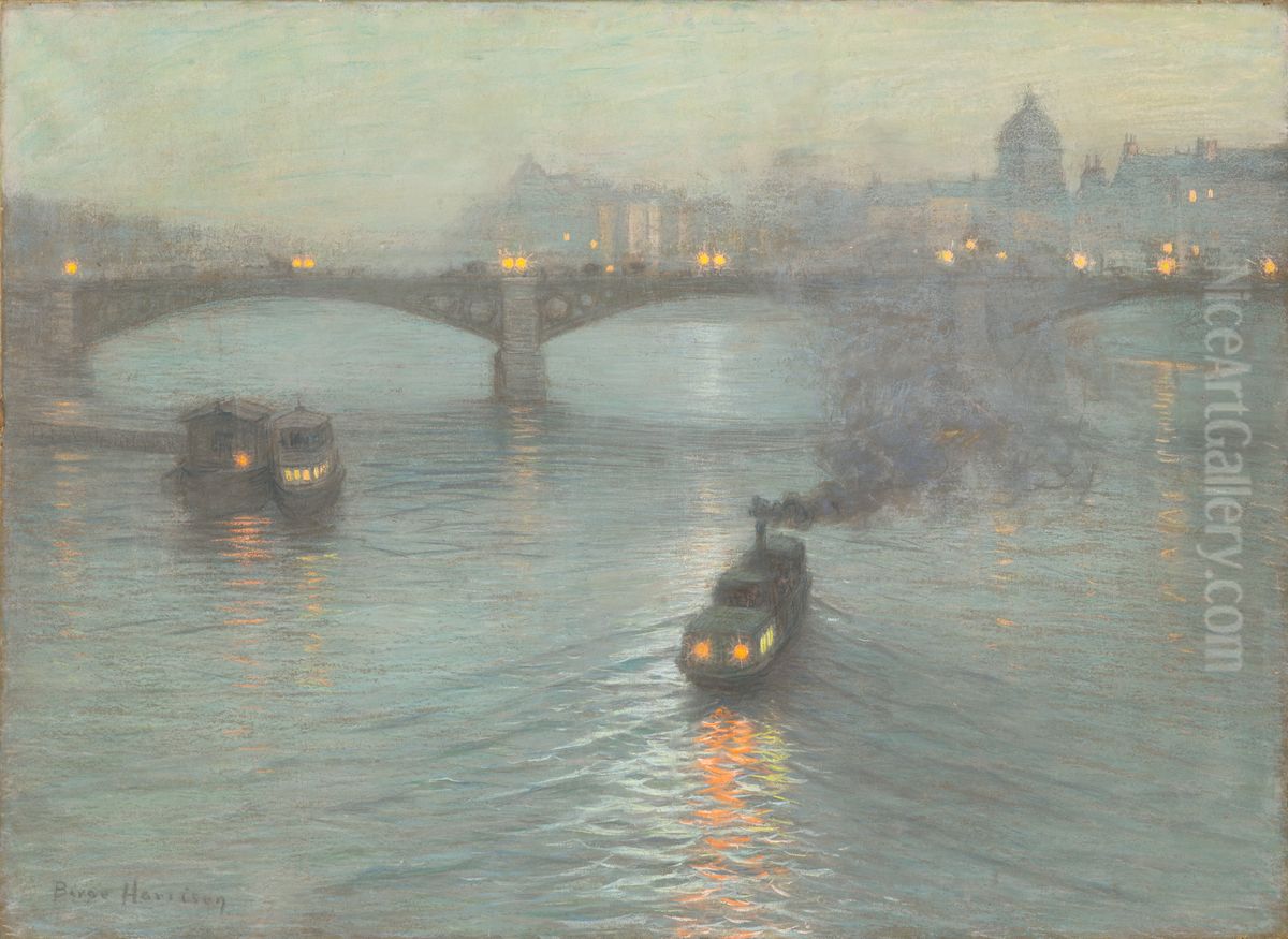 Evening on the Seine Oil Painting by L. Birge Harrison
