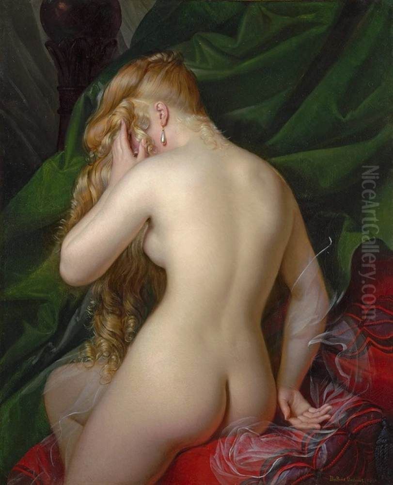 Female Nude, Back View Oil Painting by Alexandre-Jean Dubois-Drahonet