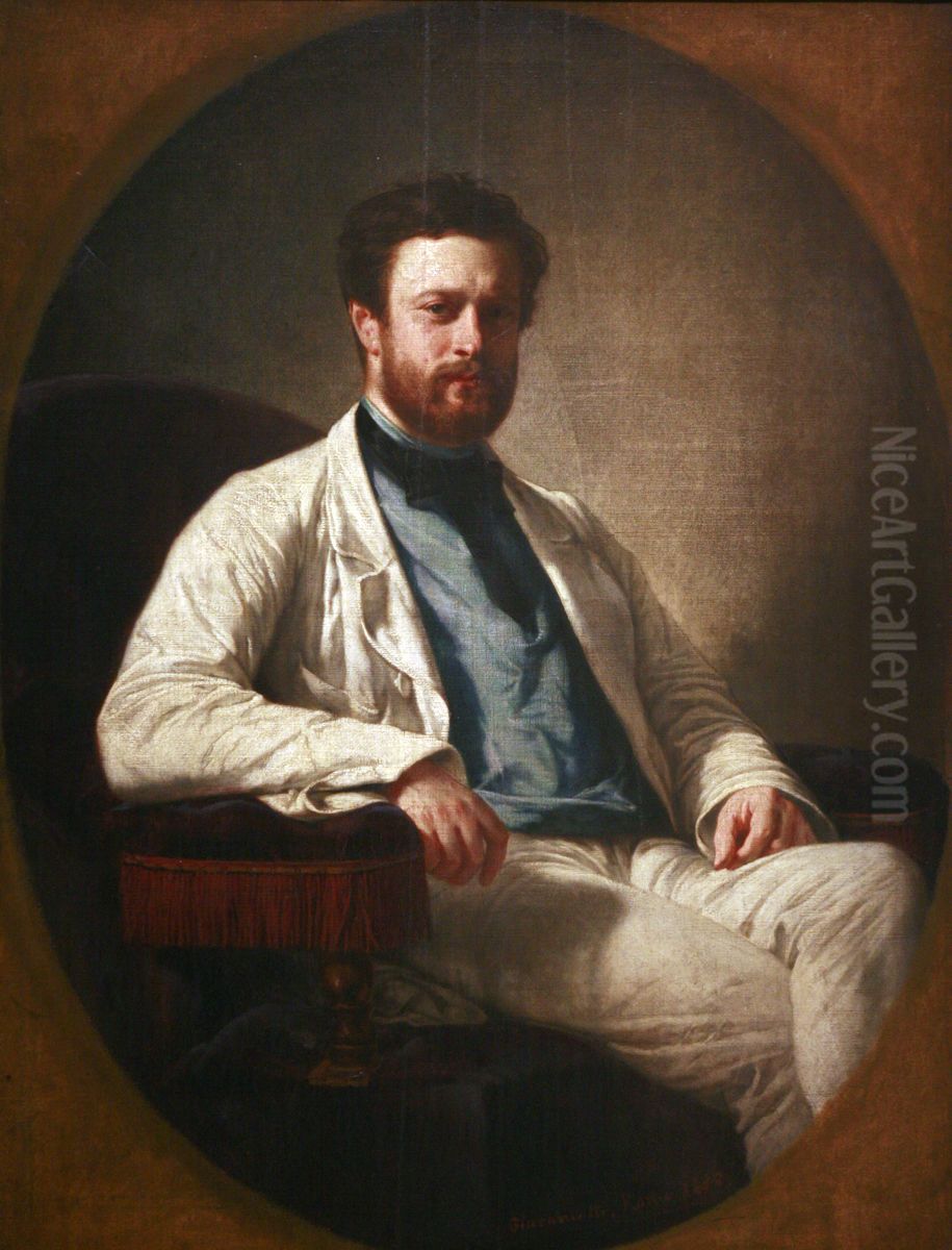 Portrait of Edmond About Oil Painting by Felix Henri Giacomotti