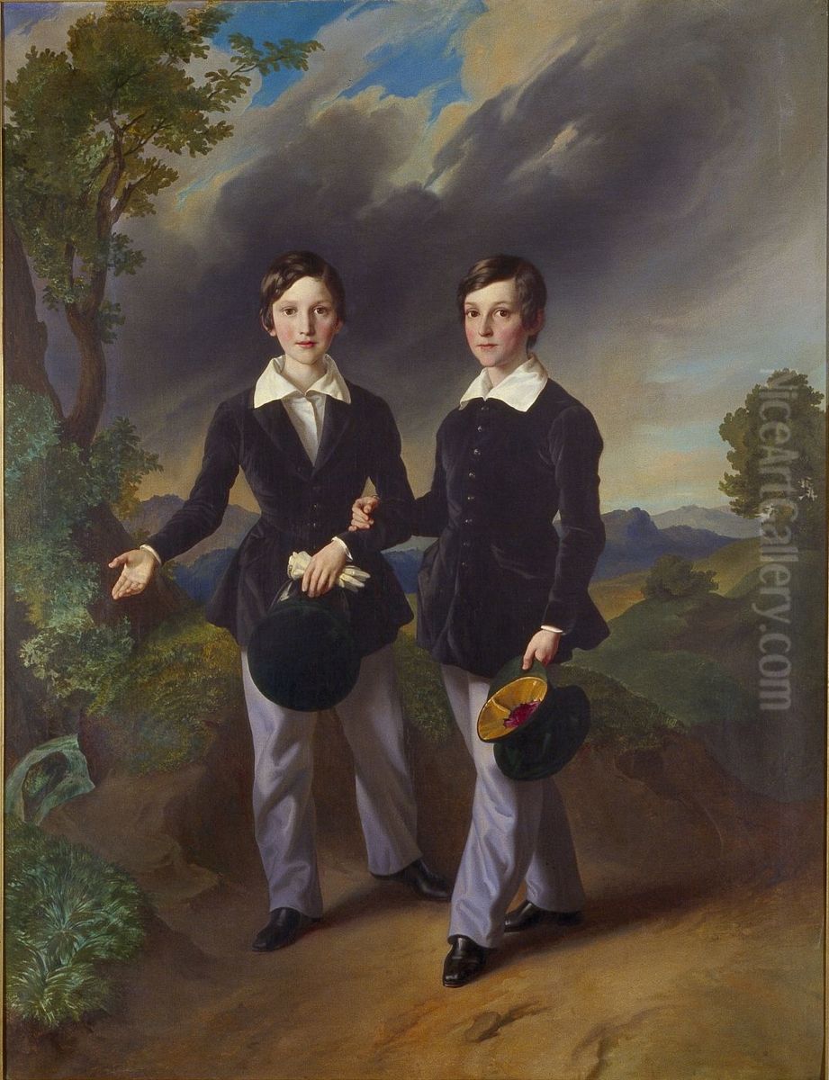 Twins Oil Painting by Lower Carniola Museum in Novo Mesto