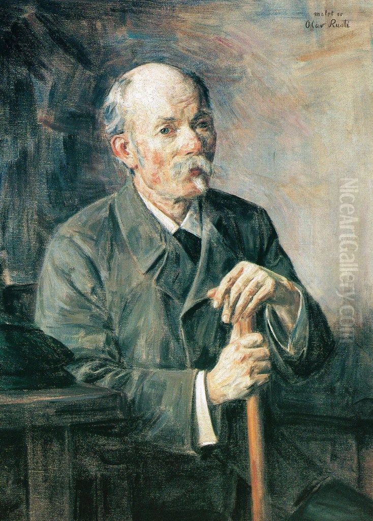 Arne Garborg Oil Painting by Olav Rusti