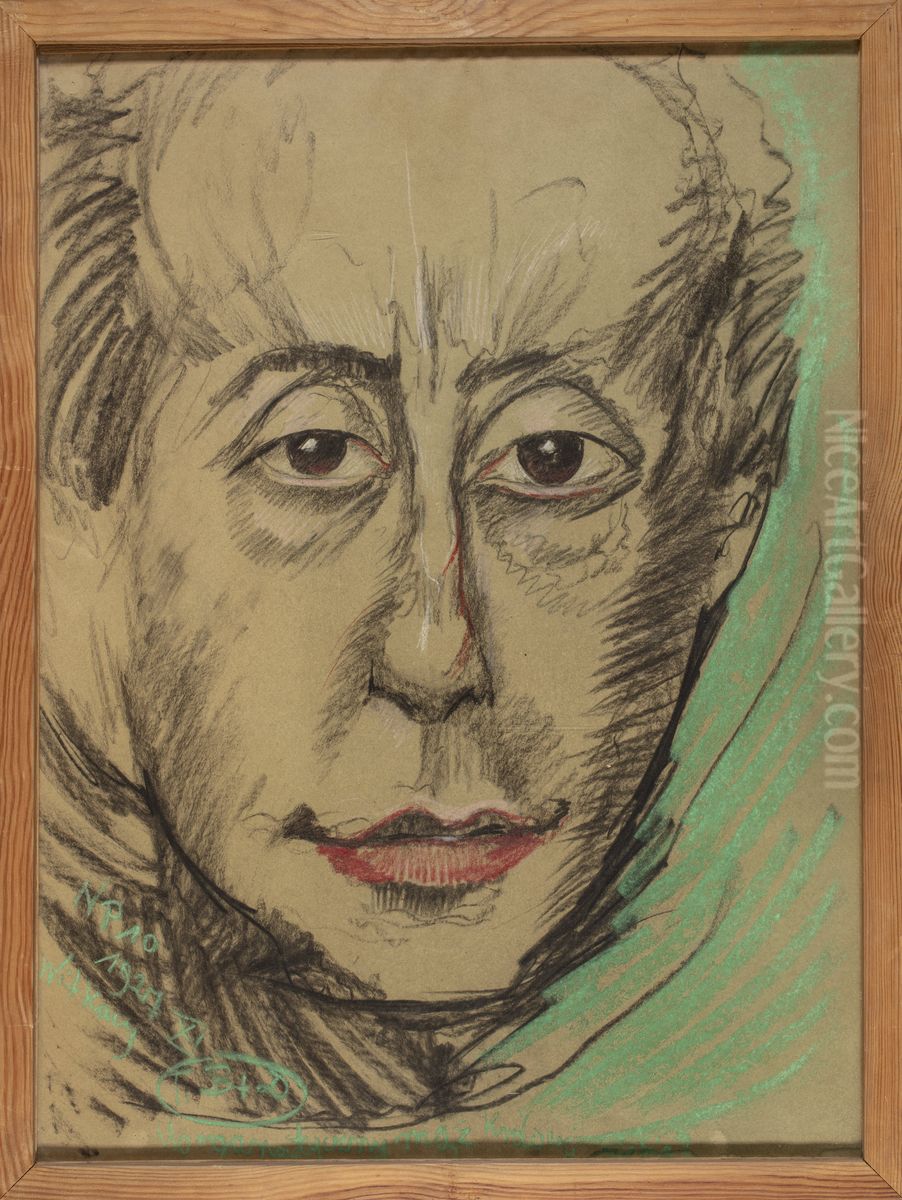 Portrait of Leon Reynel Oil Painting by Stanislaw Ignacy Witkiewicz (Witkacy)