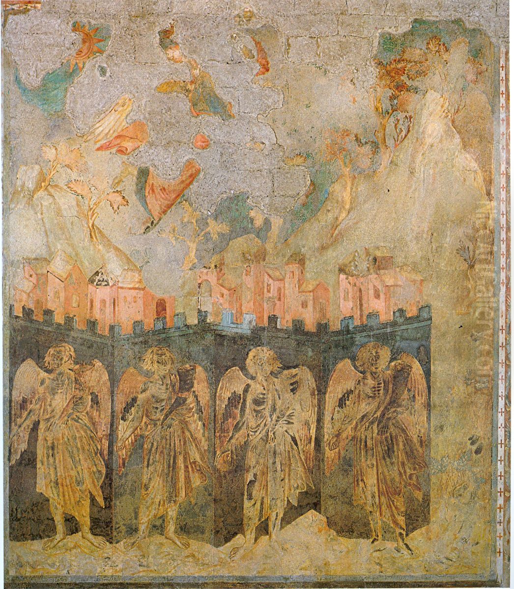 Vision of Angels at the Four Corners of the Earth Oil Painting by (Cenni Di Peppi) Cimabue