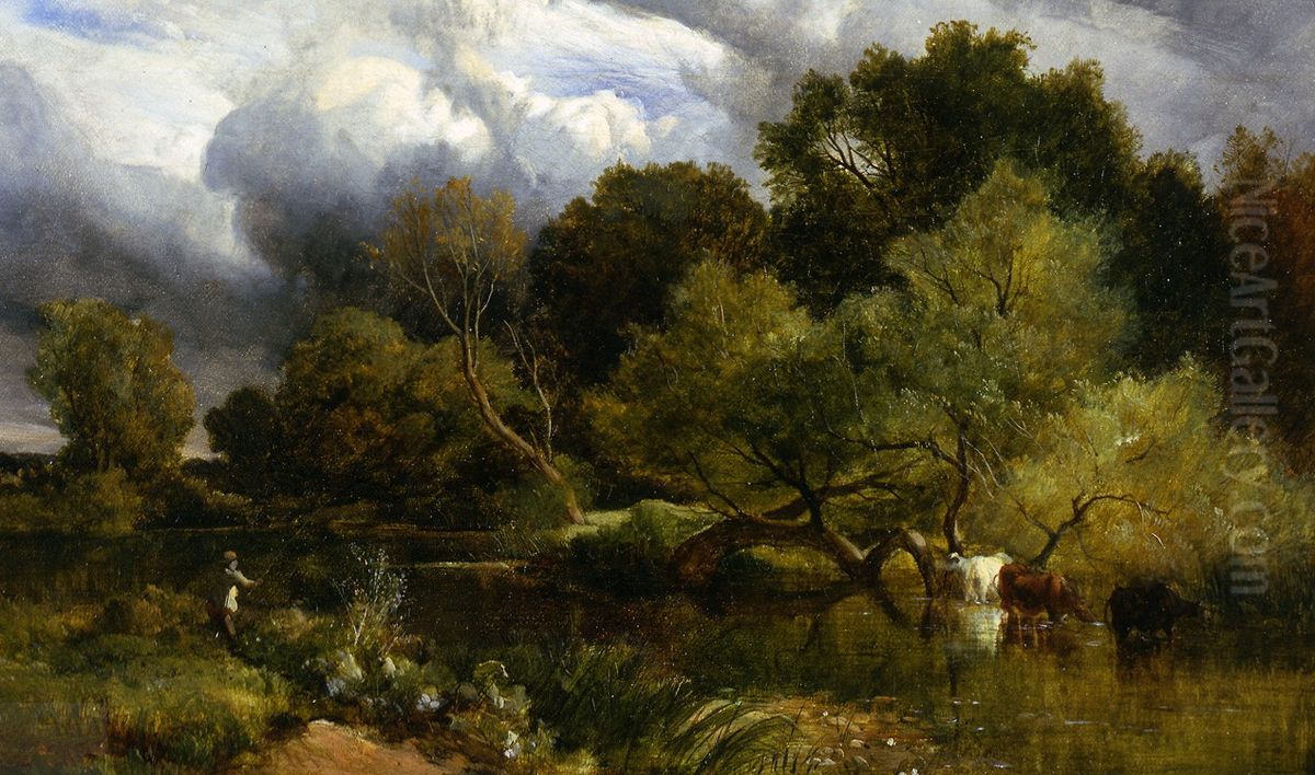 The Angler's Corner Oil Painting by Sidney Richard Percy