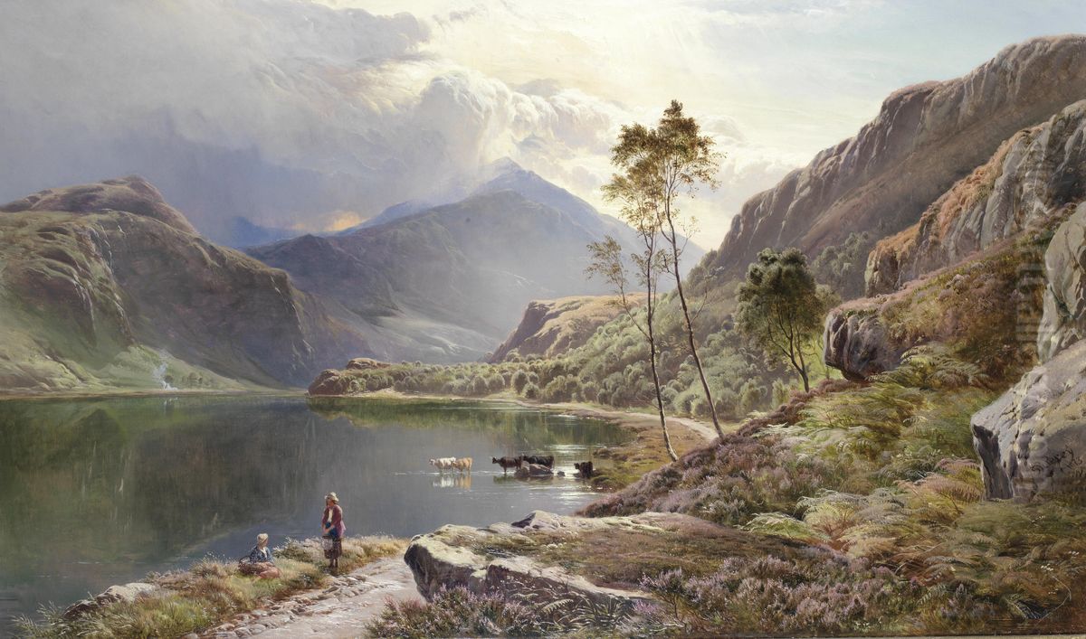 Llyn-y-Ddinas, North Wales Oil Painting by Sidney Richard Percy