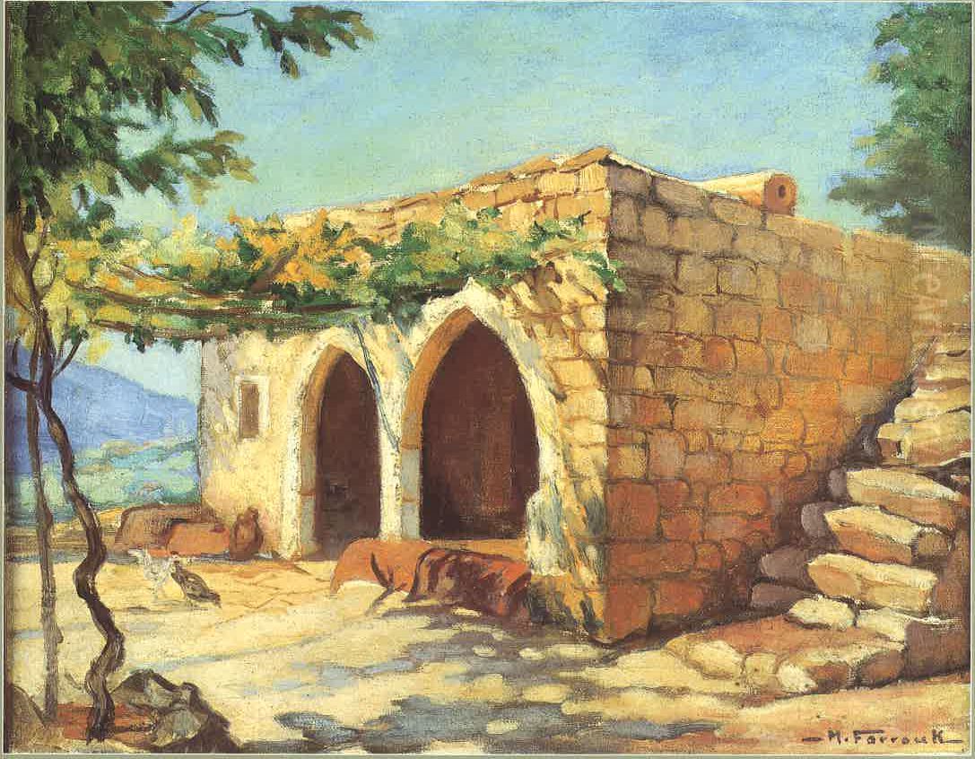 Maison A Hadath. Oil Painting by Moustafa Farroukh