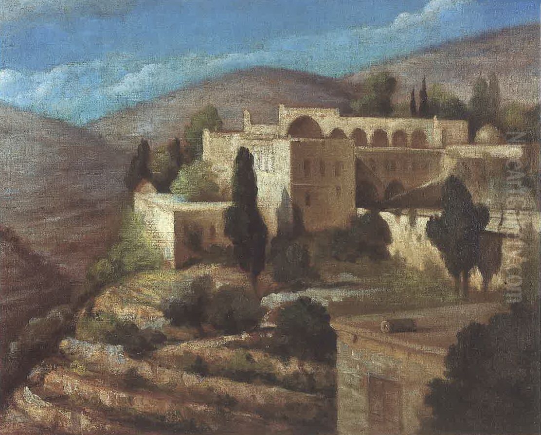 Beiteddine Palace. Oil Painting by Moustafa Farroukh