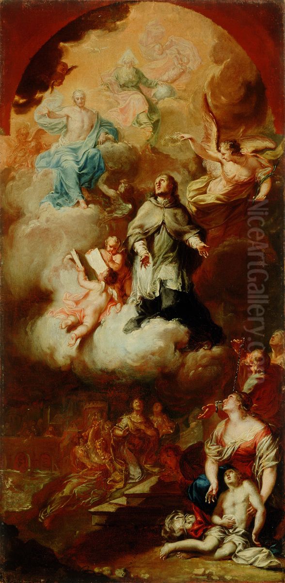 The Apotheosis of St John of Nepomuk Oil Painting by Hubert Maurer