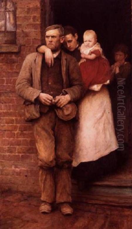 On Strike Oil Painting by Hubert von Herkomer