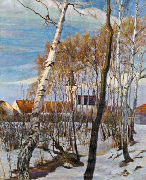 Winter Morning Oil Painting by Hugo Baar