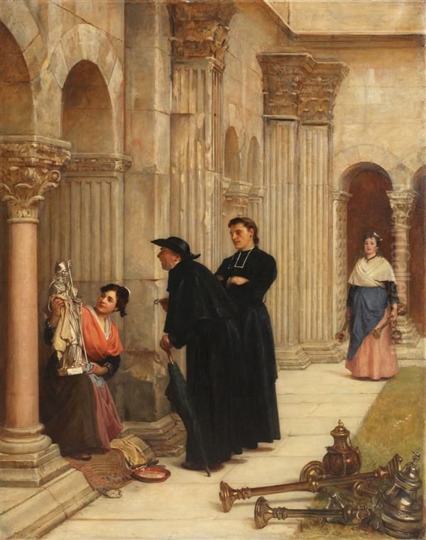 Art lovers Oil Painting by Philip Hermogenes Calderon