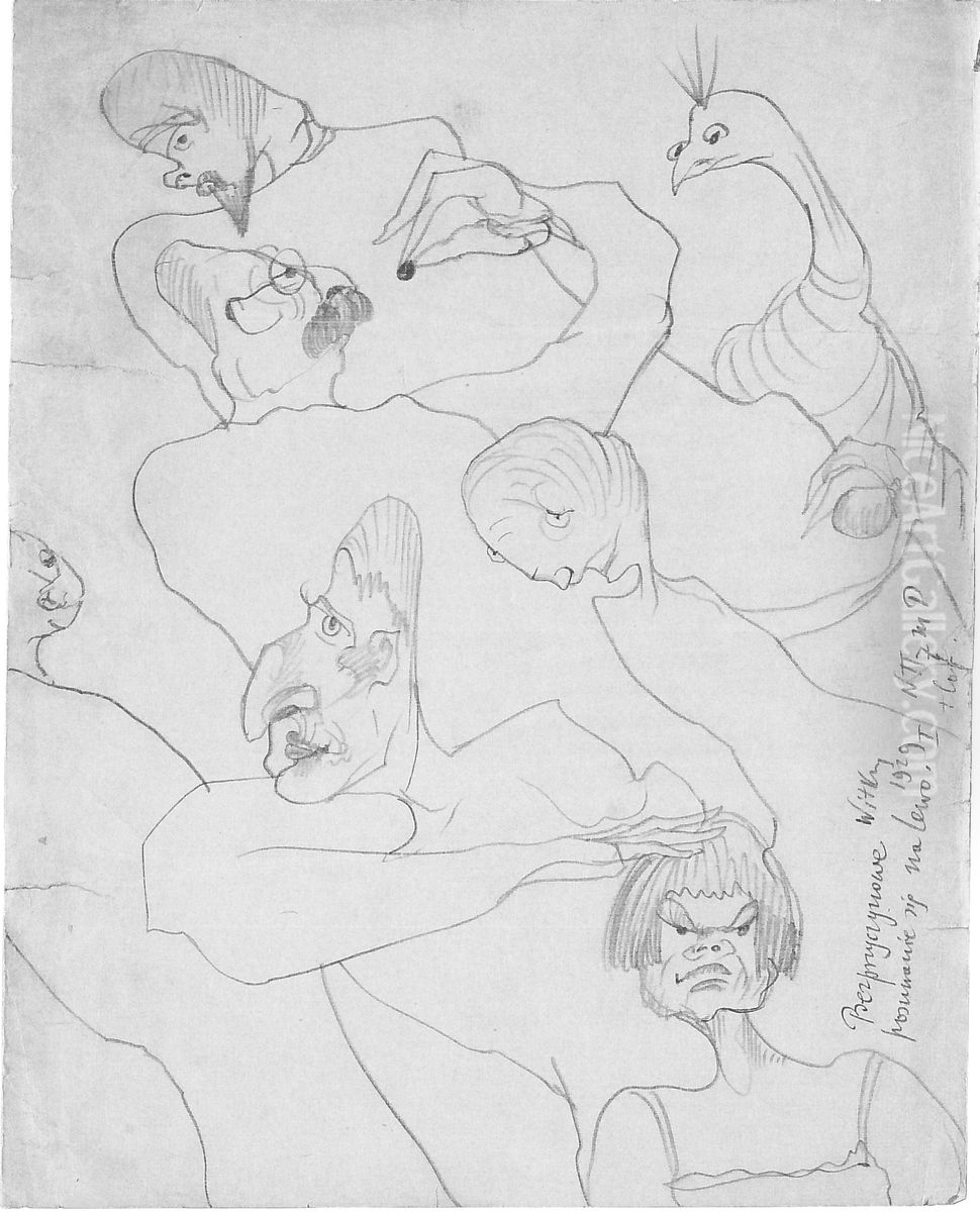 Causeless advances to the left Oil Painting by Stanislaw Ignacy Witkiewicz (Witkacy)