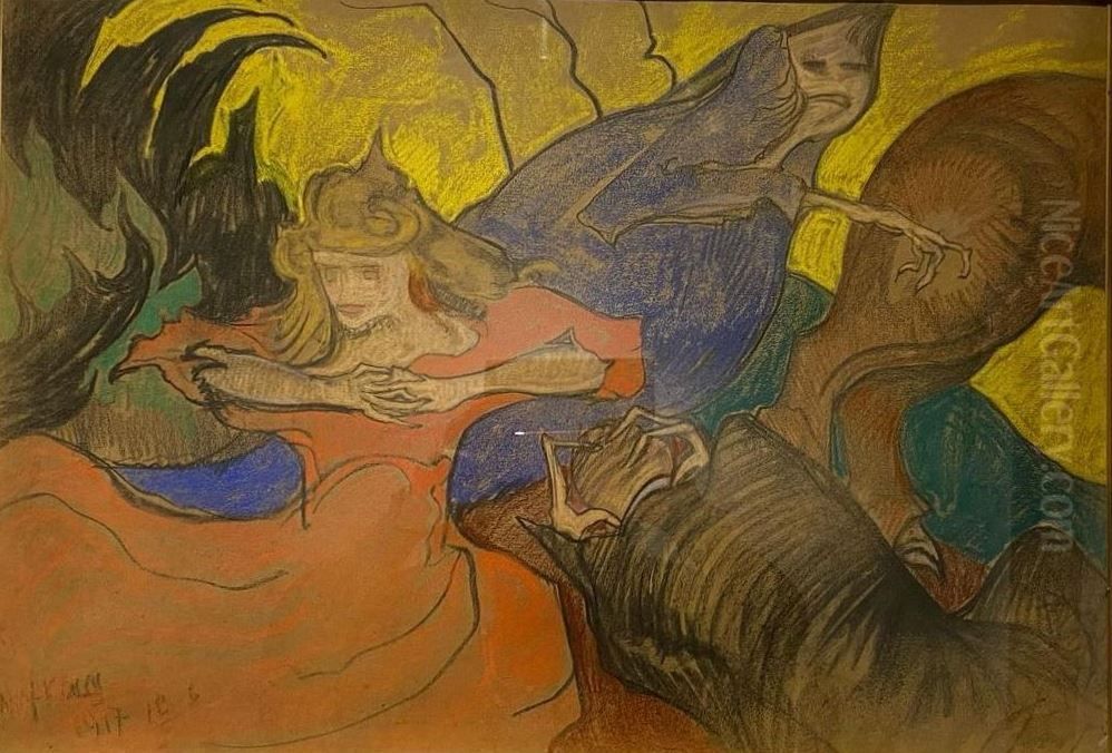 Composition with fantastic landscape Oil Painting by Stanislaw Ignacy Witkiewicz (Witkacy)