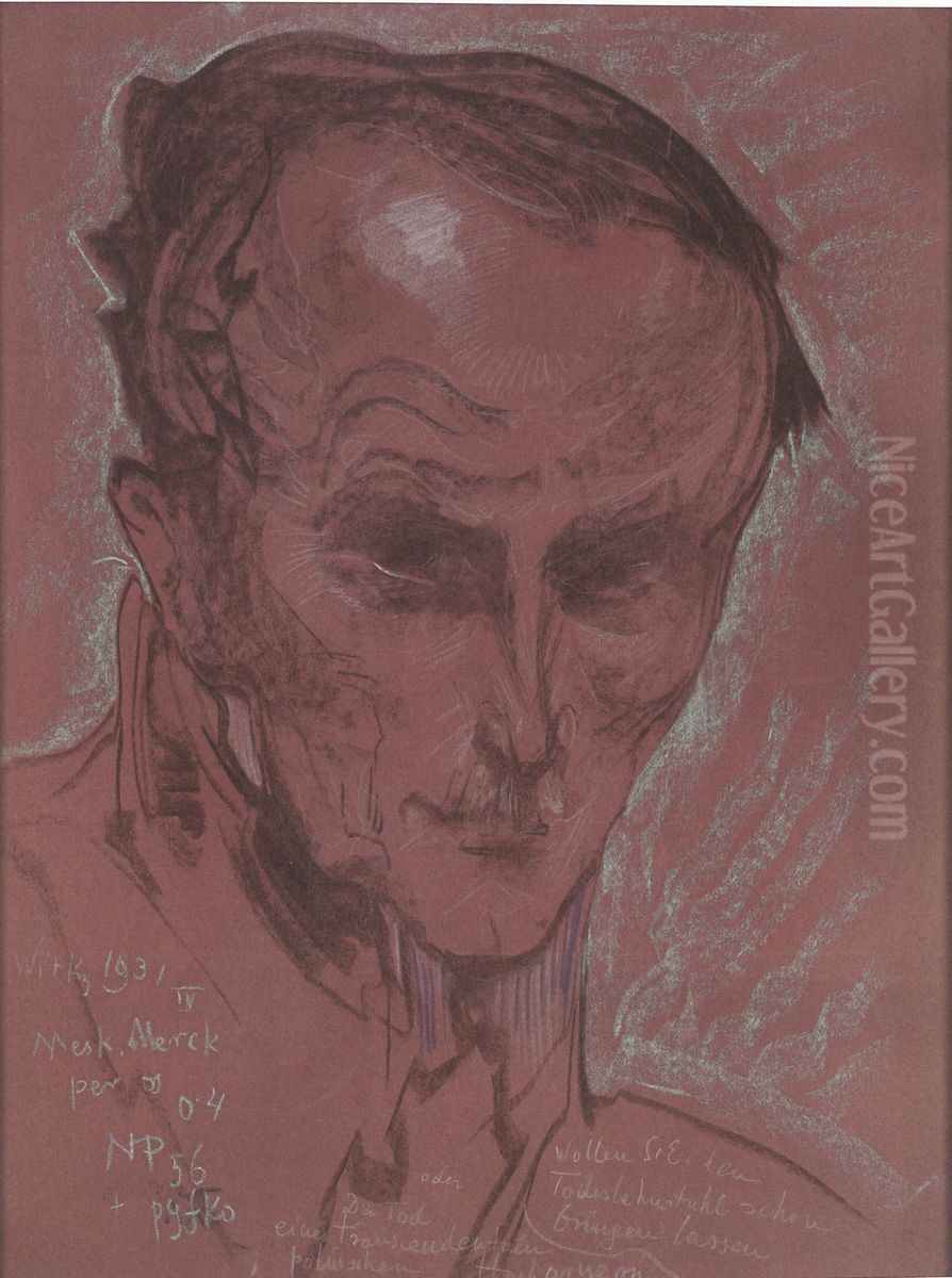 Portrait of Artur Schroeder Oil Painting by Stanislaw Ignacy Witkiewicz (Witkacy)