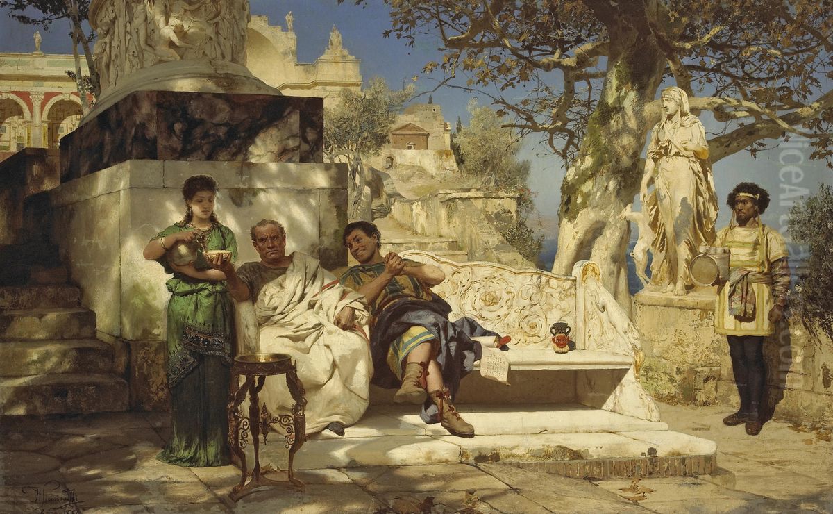 The patrician's siesta Oil Painting by Henryk Siemiradzki