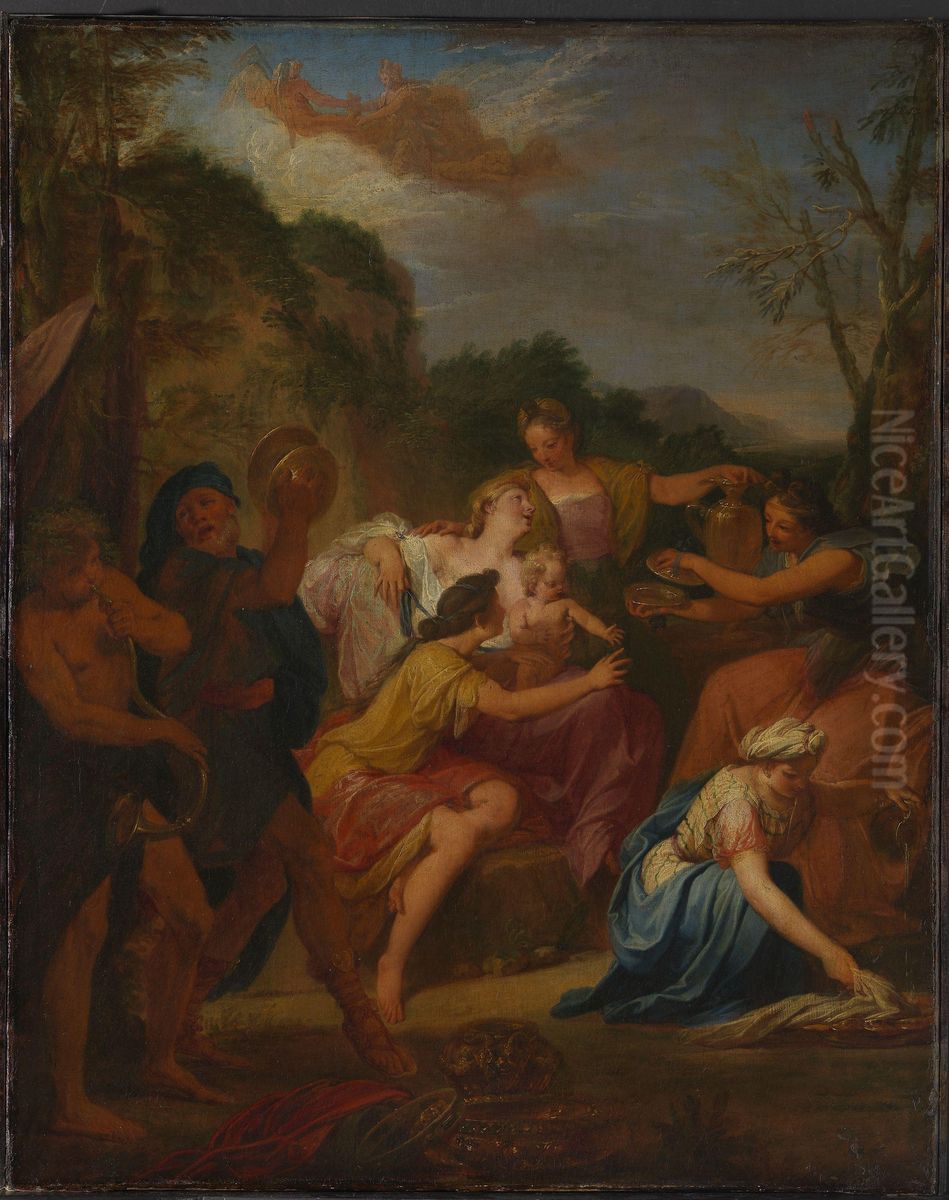 The Infant Zeus among Nymphs Oil Painting by Nicolas Bertin