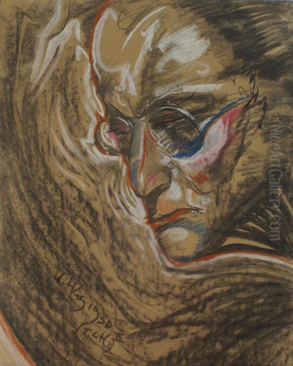 Portret Teodora Bialynickiego-Biruli Oil Painting by Stanislaw Ignacy Witkiewicz (Witkacy)